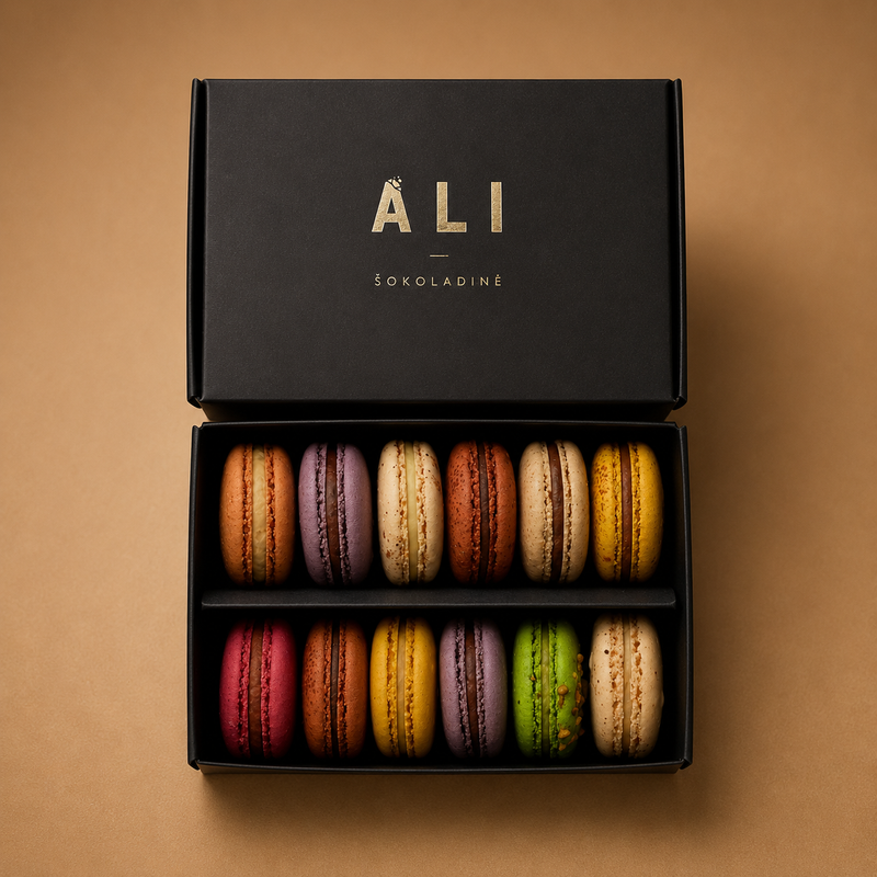 Sausainių Macaron rinkinys, 12 vnt.