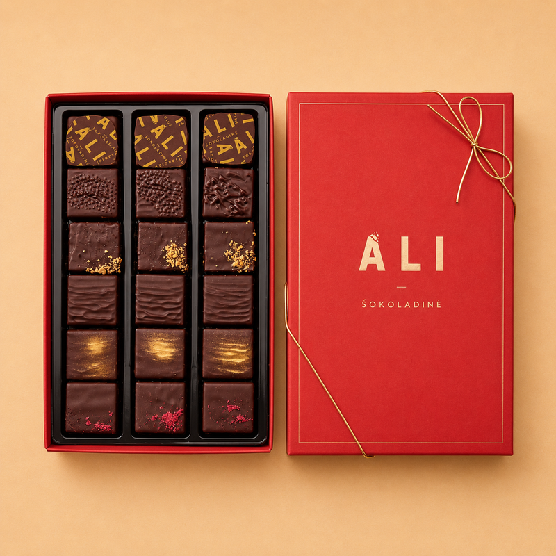 Saldainių Dip Praline rinkinys, 18 vnt. ALI Šokoladinė